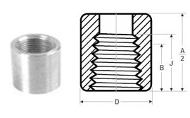 Forged Screwed-Threaded Half Coupling Dimensions